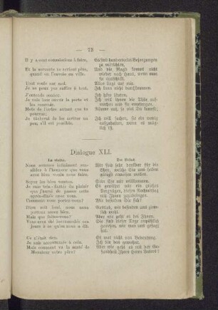 Dialogue XLI. La visite. Der Besuch.