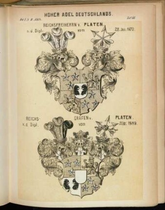 Taf. 66. Reichsfreiherrn v. Platen. - Reichs-Grafen v. Platen.