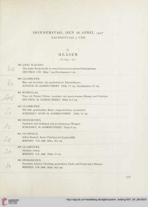Donnerstag, den 28. April 1927, Nachmittags 3 Uhr