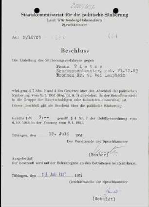 Tietze, Franz