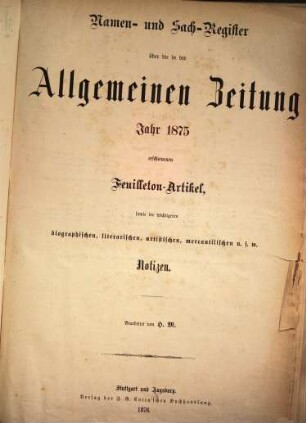 Allgemeine Zeitung. 1875, [1] = 1 - 3
