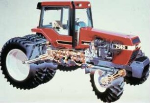 Fotografie: Traktor, Allradtraktor, Antriebs- und Anbausystem, Zwillingsreifen