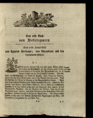 Das erste Hauptstück von Egypten überhaupt; von Alexandrien und den benachbarten Plätzen