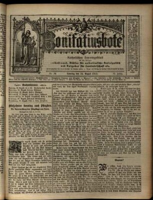 Erste Ausgabe vom Sonntag, den 24. August 1913.