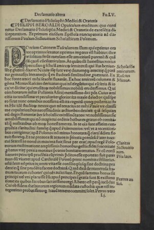 Declamatio Philosophi, medici et oratoris.