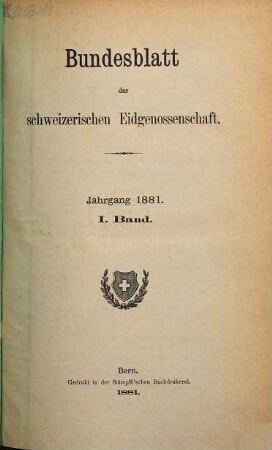 Bundesblatt. 33. 1881, 1