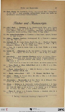 Bücher und Manuscripte (Nr. 301-922)