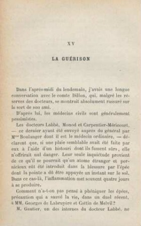 XV. La guérison