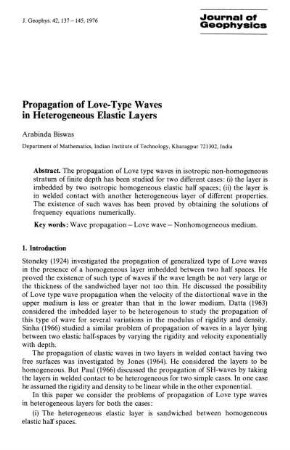 Propagation of love-type waves in heterogeneous elastic layers
