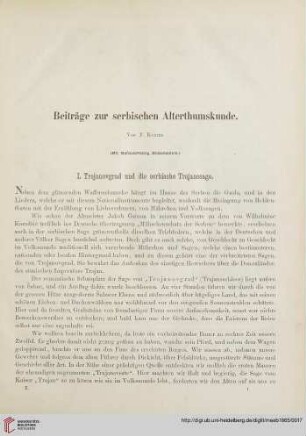 10: Beiträge zur serbischen Alterhumskunde