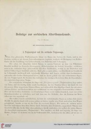 10: Beiträge zur serbischen Alterhumskunde