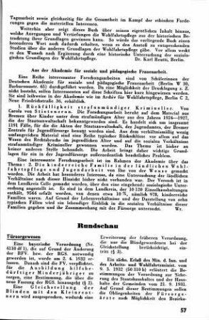 bayerische Verordnung (Nr. 4110 dfl) [Fürsorgewesen]