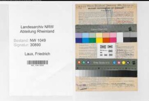 Entnazifizierung Friedrich Laux , geb. 31.07.1900 (Gastwirt)
