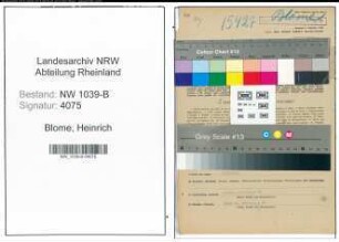 Entnazifizierung Heinrich Blome , geb. 04.10.1887 (Landwirt)
