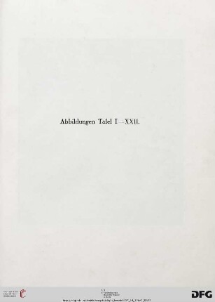 Tafel I-XXII