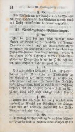 III. Vorübergehende Bestimmungen