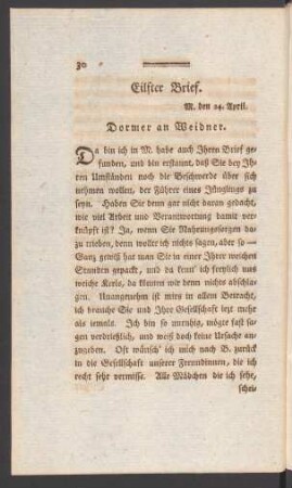 Eilfter Brief - Zwanzigster Brief
