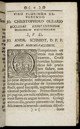Virum Plurimum Reverendo Jo. Christophoro Oleario ...