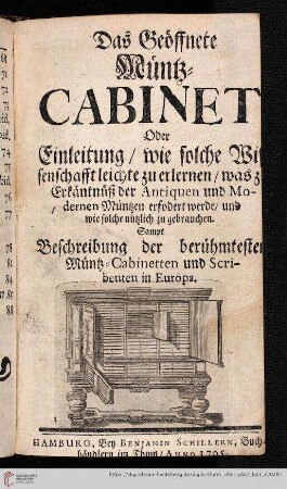 Das geöffnete Münz-Cabinet