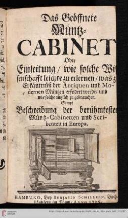 Das geöffnete Münz-Cabinet