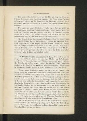 VII. Infectionsversuche an gelähmten Muskeln.