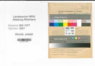 Entnazifizierung Joseph Dloczik , geb. 16.12.1897 (Polizist)