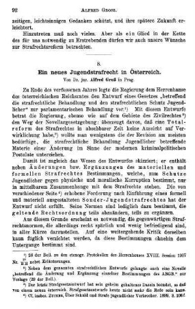 92-118, Ein neues Jugendstrafrecht in Österreich
