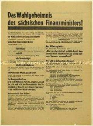 Aufruf der SPD zur sächsischen Landtagswahl 1929