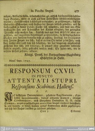 Responsum CXVII. In Puncto Attentati Stupri