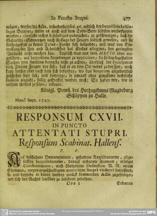 Responsum CXVII. In Puncto Attentati Stupri