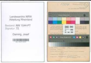 Entnazifizierung Josef Daming , geb. 28.05.1898 (Postangestellter)