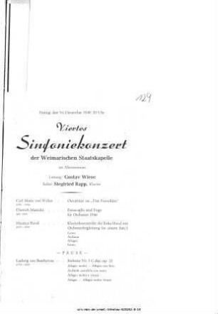 Viertes Sinfoniekonzert