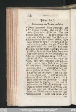 Psalm LXII. Ermunterung zum Vertrauen auf Gott.