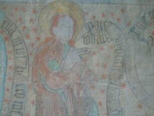 Strängnäs - im Innenraum des evangelischen Domes : Frühchristliche Wandmalerei, aufgenommen im Innenraum des Domes von Strängnäs am 23. Juli 2012