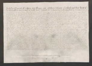 Instrumentum cautionis des Karl Emmerich von Hagen.