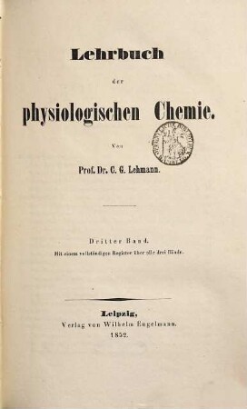 Lehrbuch der physiologischen Chemie, 3