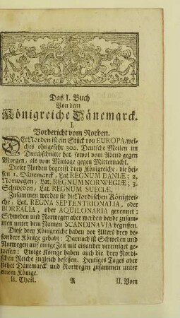 Das I. Buch von dem Koenigreiche Daenemarck