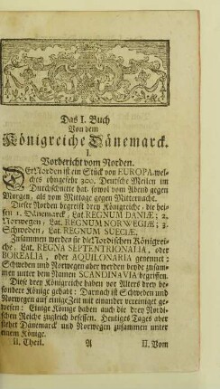 Das I. Buch von dem Koenigreiche Daenemarck