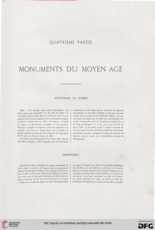 Quatrième partie: Monuments du Moyen Age