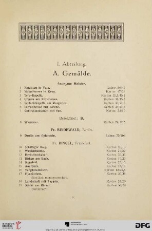 Gemälde (Nr. 1-111)