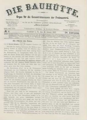 No. 4. Frankfurt a. M., den 26. Januar 1907. 50. Jahrgang.