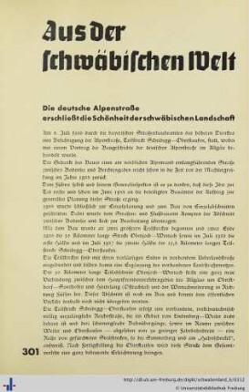 Die deutsche Alpenstraße erschließt die Schönheit der schwäbischen Landschaft.