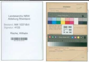 Entnazifizierung Wilhelm Rische , geb. 19.03.1892 (Schulvorsteher)