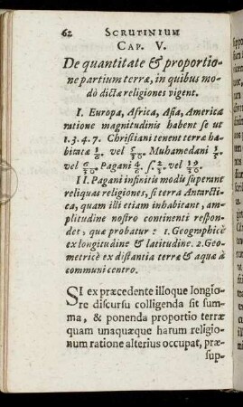 Cap. V. De quantitate & proportione partium terræ, in quibus modo dictæ religiones vigent.