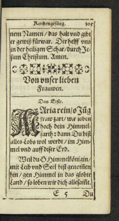 Von unser lieben Frauwen.