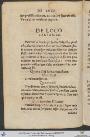 De Loco Calvariae