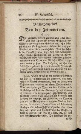 Viertes Hauptstück. Von den Zeitwörtern.