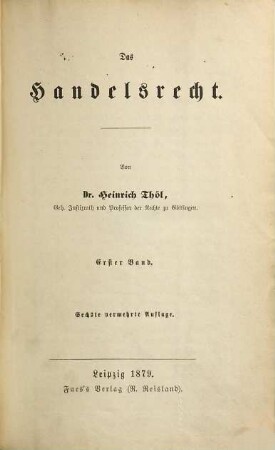 Das Handelsrecht, 1