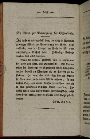 Ein Mittel zur Vermehrung der Schaafwolle