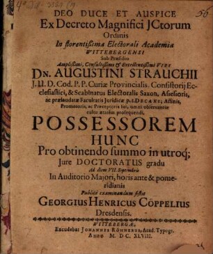 Diss. ... de possessore